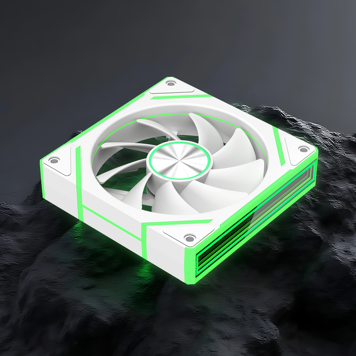 Picture of Prism 4Th Generation Pro Cooling Fan 12cm Computer Pwm Temperature Control 5V3 Pin Argb White Forward and Reverse Chassis Fan