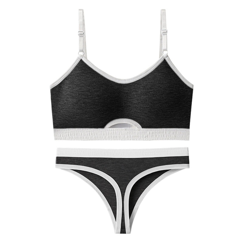 European and American cross-border sexy beauty back new contrast color sports underwear vest no steel ring wrapped chest tube top suit with chest pad