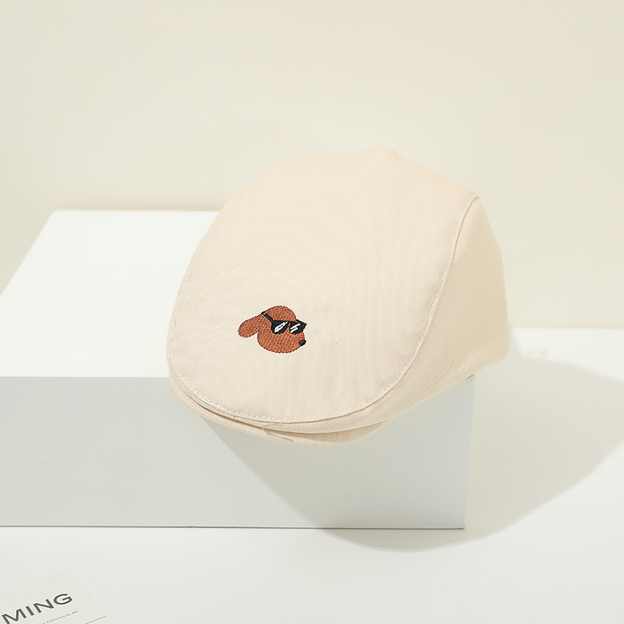 Picture of Glasses dog embroidered children's forward hat baby hat British spring and autumn boys and girls peaked cap cartoon children's fashion hat