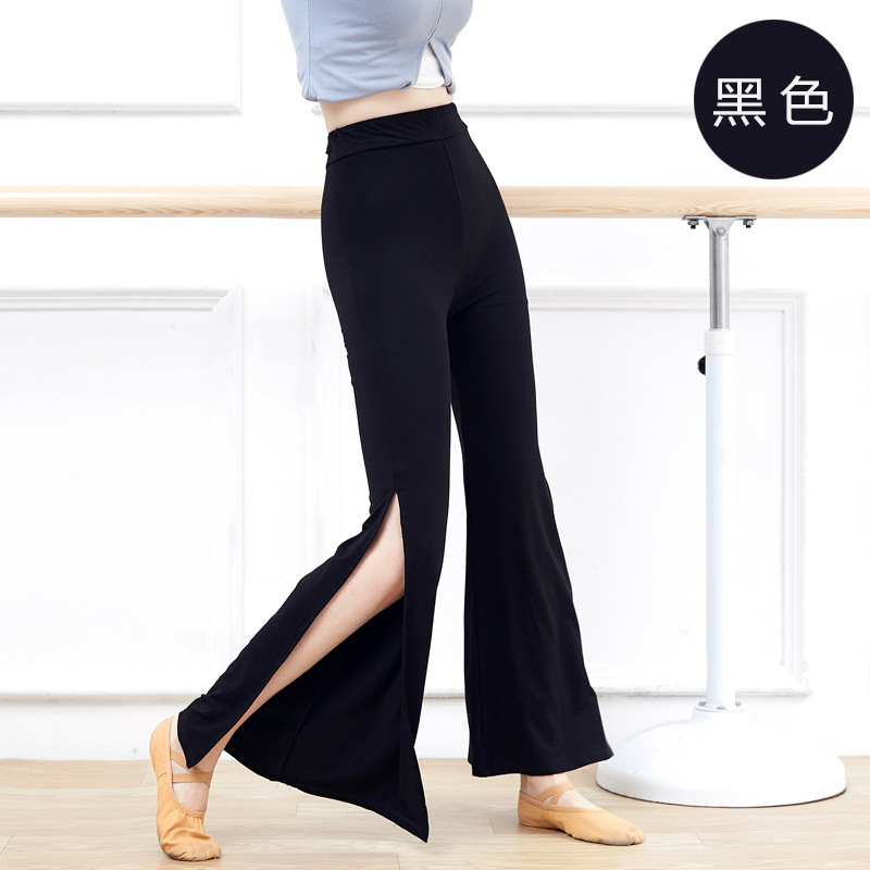 Picture of Dance Training Outfit for Female Models: Latin Long Pants with Slits, Flared Pants for Stage Performance