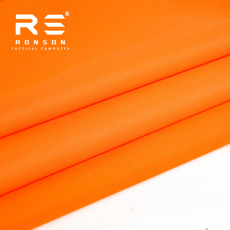 Picture of Rongsheng in stock Fluorescent Orange Orange 1000D Polyester Vacated Silk Fabric Wear-resistant High Strength Waterproof PU Oxford Fabric