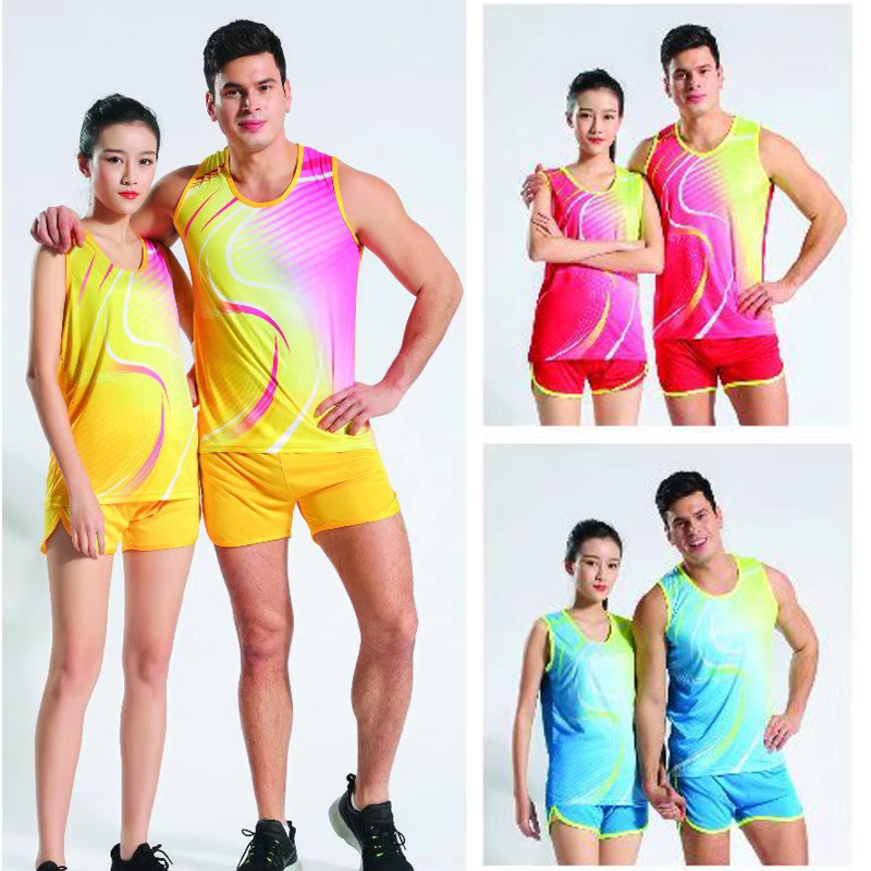 Track and Field Suit for Male and Female Students Running Competition Training Sportswear Marathon Sprint Vest with Printed Numbers
