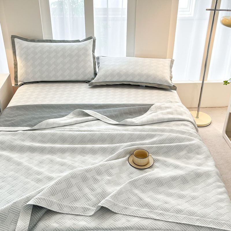 New PE cool feeling moisturizing summer blanket ocean silk summer quilt four-piece air conditioning quilt bed hat summer cool quilt wholesale