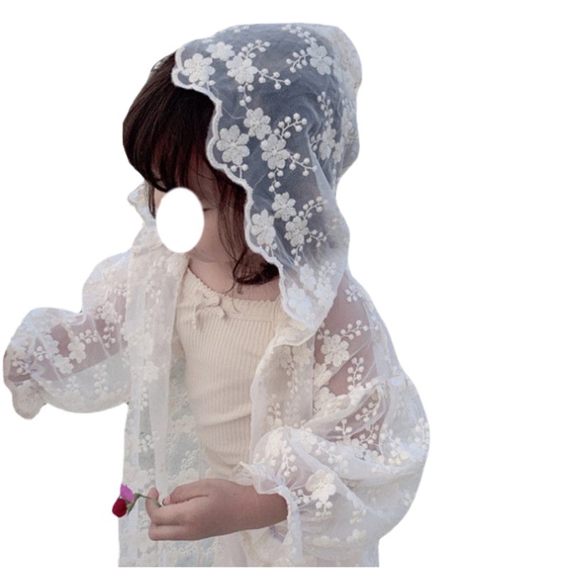 Picture of Girls Breathable Anti-Uv Clothes 2024 Summer Baby Lace Cardigan Jacket Girls Beach Wear Air Conditioning Shirt