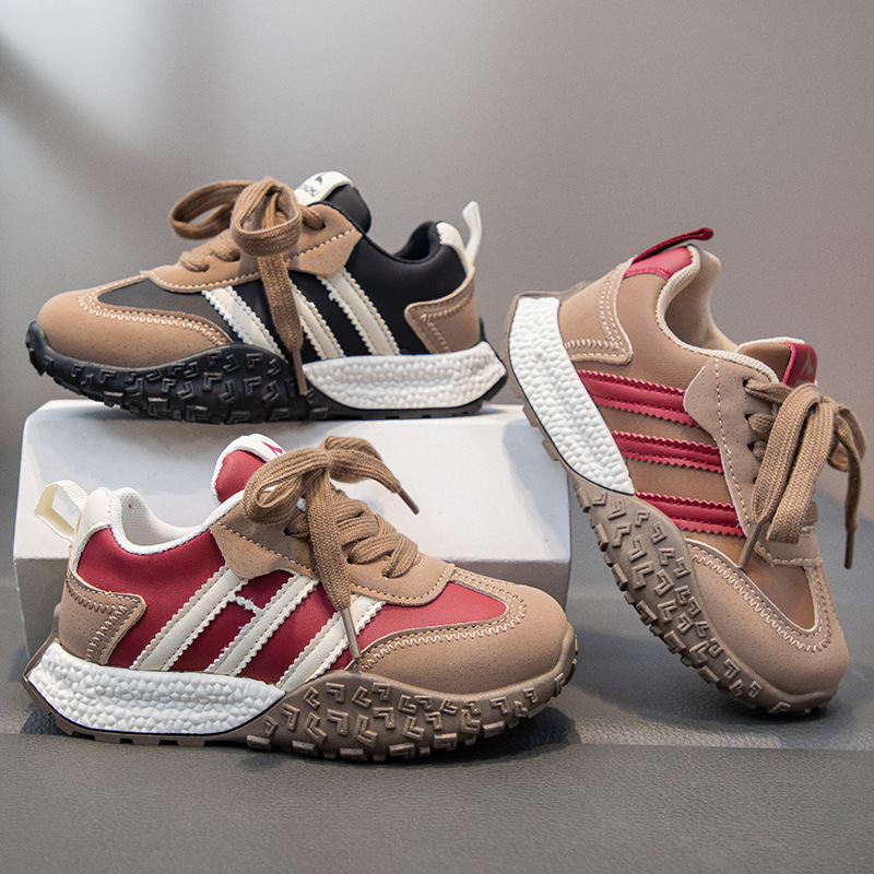 Children's Sports Shoes 2025 Spring New Style Boys and Girls Fashionable Color Matching Forrest Gump Shoes Korean Style Casual Trendyy Moral Training Shoes