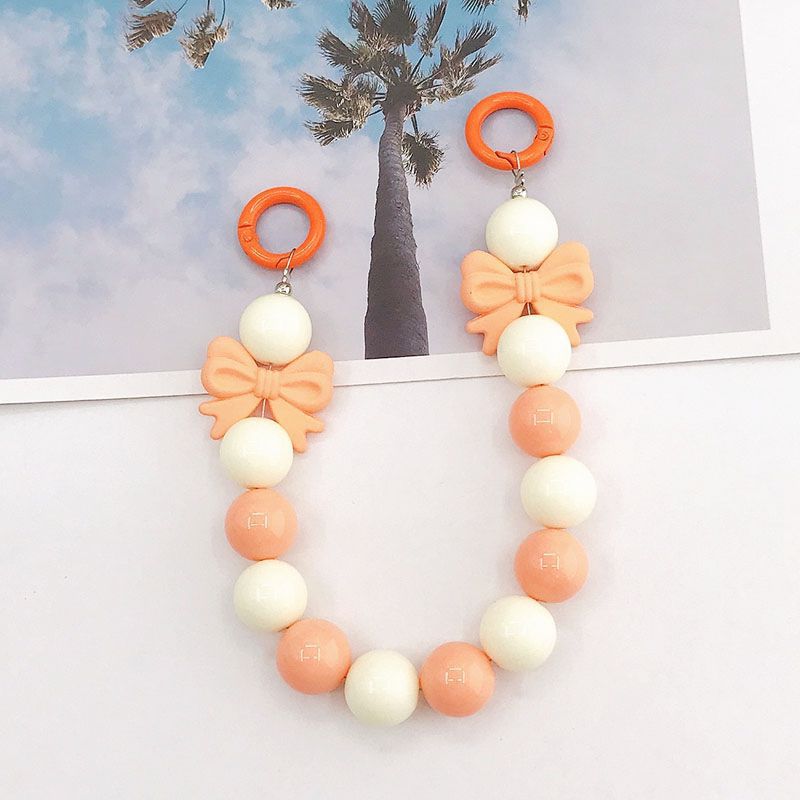 Picture of New Candy Color Acrylic Hand Chain Colorful Bow Bag Pendant Diy Mobile Phone Case Accessories Trend