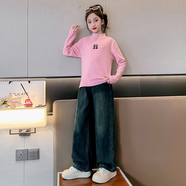 Picture of Girls' autumn and winter de Velvet bottoming shirt children's fashionable all-match inner top Western style self-heating winter long-sleeved sweater