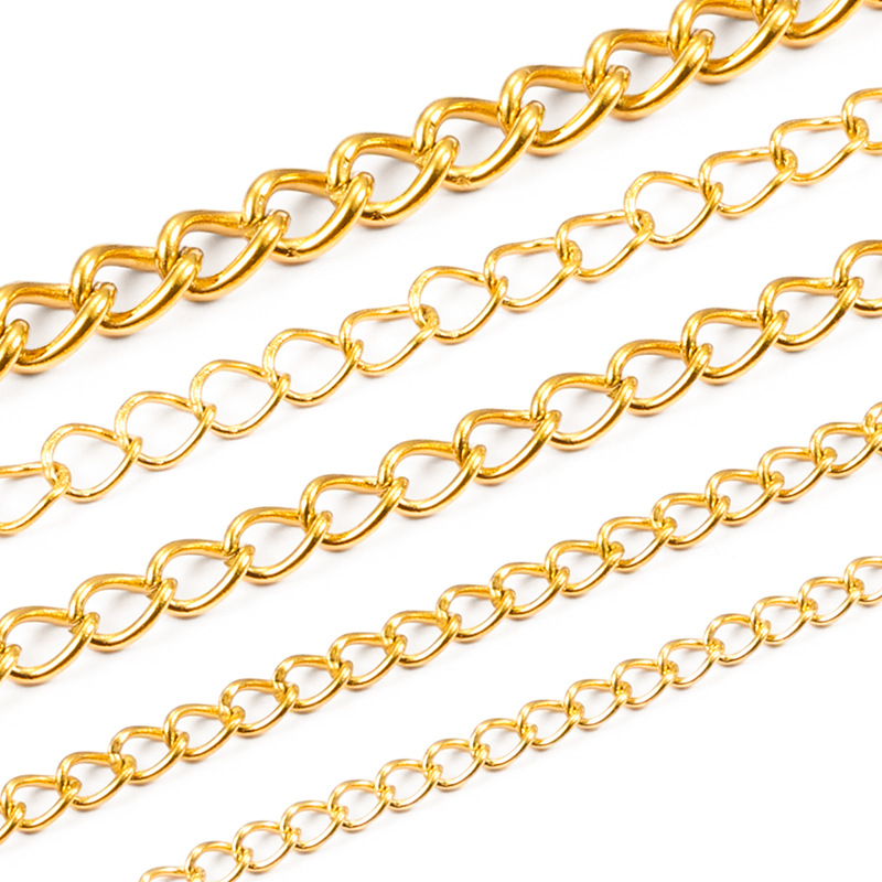 Picture of Stainless steel side twist chain jewelry chain diy accessories necklace bracelet fashion gold chain tail chain extension chain