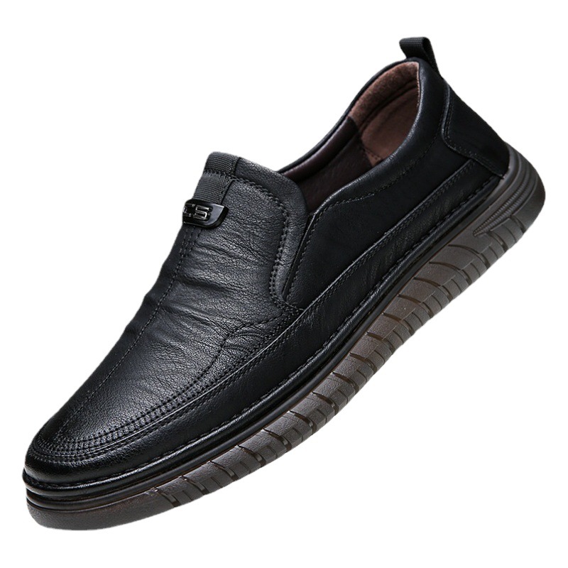 Leather Shoes New Men's Soft Cowhide Business Casual Beanie Shoes Men's Soft Sole Casual Shoes Men's Shoes Soft Sole Non-Slip Lazy Person