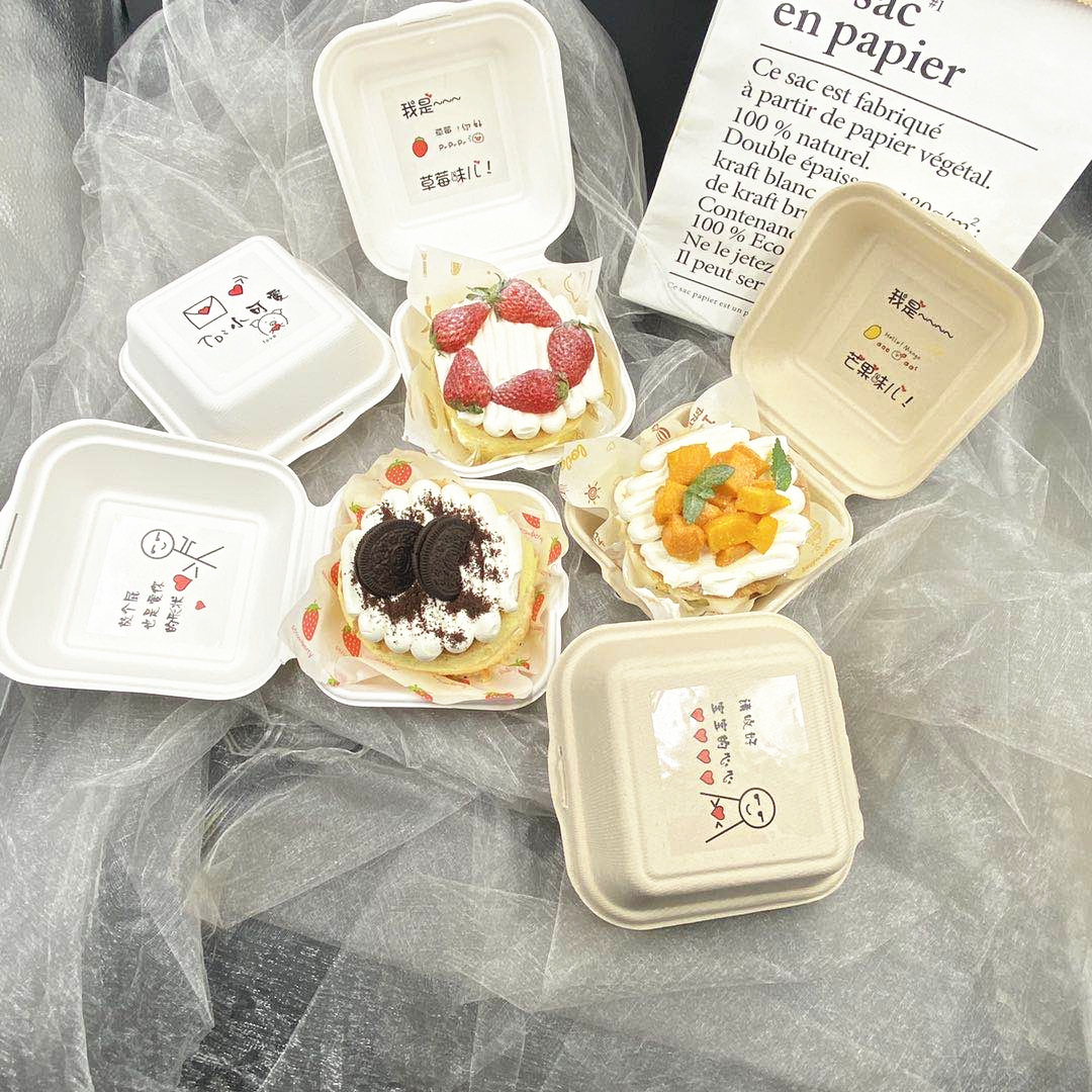 Internet Celebrity Bento Cake Box 4inch Birthday Cake Box Heart Pulp Burger Box Soufflé Sandwich Box
