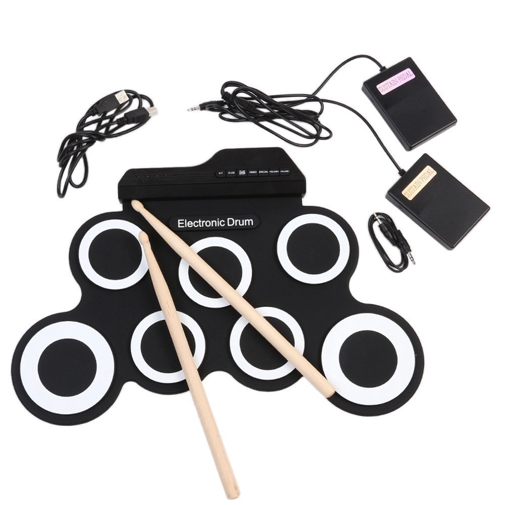 Picture of Hand Roll USB electronic drum portable drum set practice drum folding silicone hand roll electronic drum jazz drum