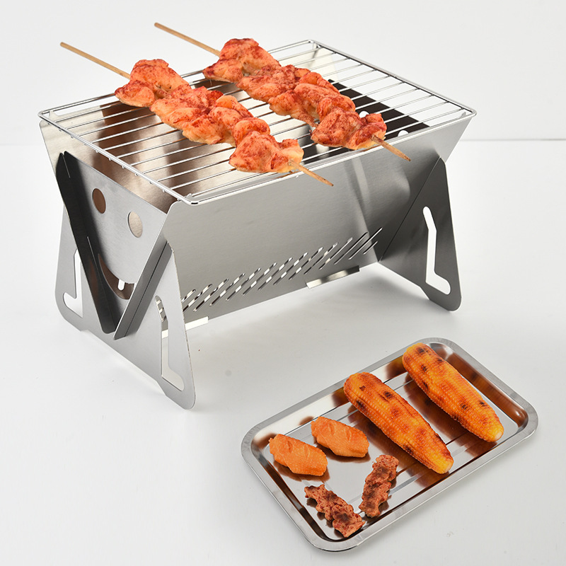 Household outdoor folding card stove Barbecue Grill charcoal fire firewood barbecue stove camping fire table portable