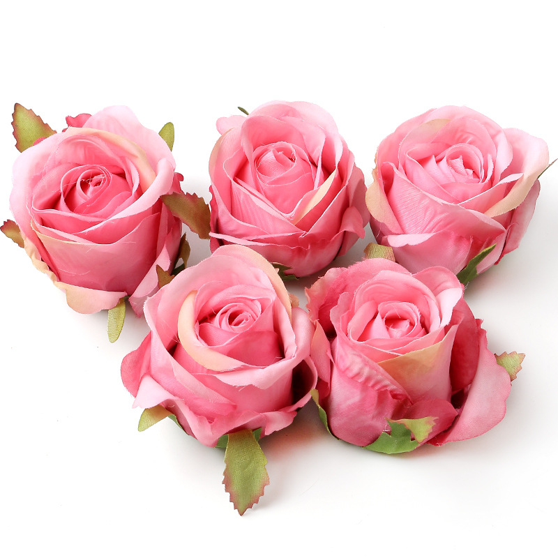 Picture of Pink simulation flower wedding shooting props handmade DIY hair accessories decoration Amazon flower box material