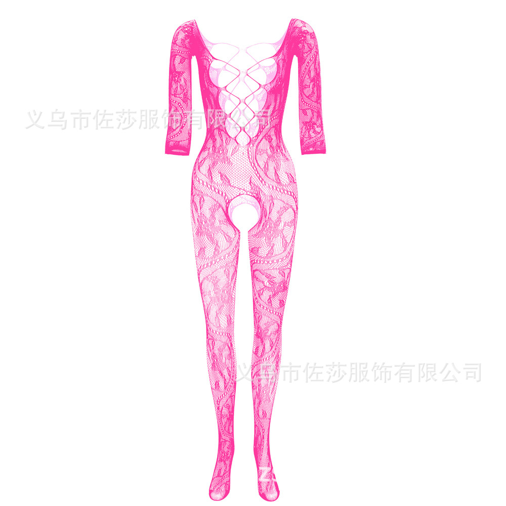 Picture of New European and American one-piece one-piece mesh clothes big dragon pattern open file-free sexy uniform temptation w089