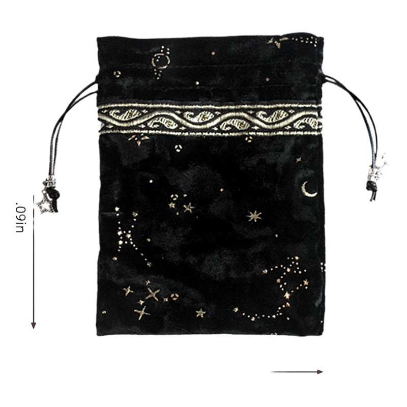 Classic Constellation Star Gold Diamond Drop Plastic Bag Gift Bag Bundle Pocket Crystal Stone Storage Bag 13x18cm