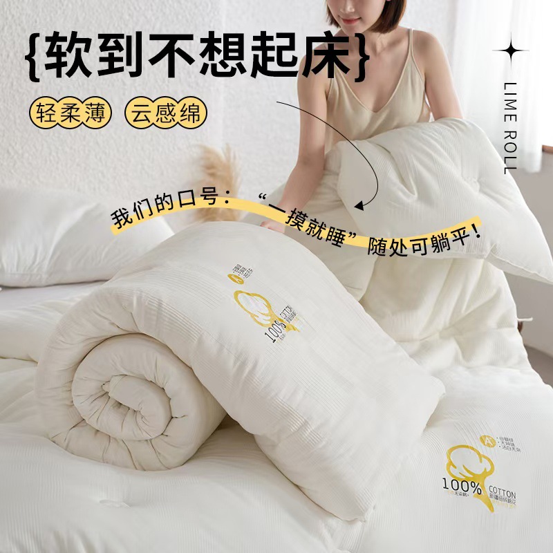 Picture of Class A Xinjiang Cotton Quilt 100 Pure Cotton Quilt Long-staple Cotton Spring and Autumn Quilt Thickened Winter Quilt Single Double Household