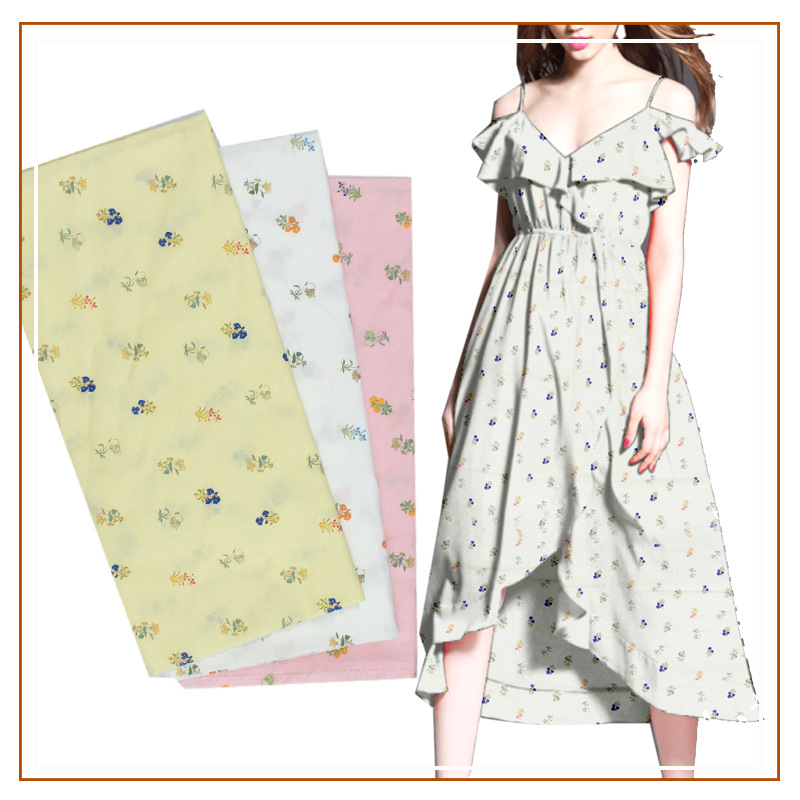 Pure Cotton 60-Count Poplin Printed Fabric Shirt Anti-Mosquito Pants Children's Clothing Skirt Women's Floral Home Wear Printed Fabric