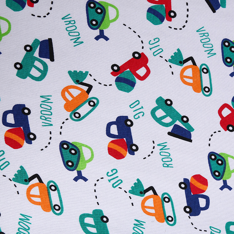 Picture of 40s Cartoon Knitted Printed Fabric in stock Supply Cotton Wool Fabric Cotton Printed Composite Bamboo Fiber Diaphragm Pad