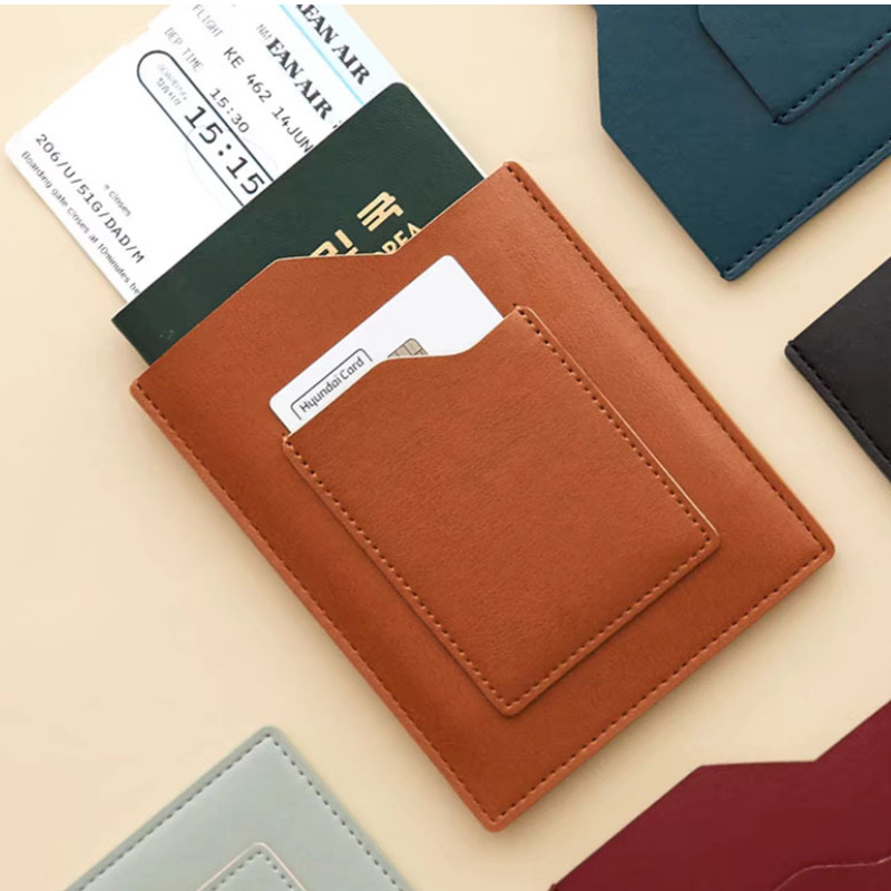 in stock PU Leather Passbook Holder Travel ID Card Bag Air Tickets Train Tickets Storage Holder Portable ID Holder