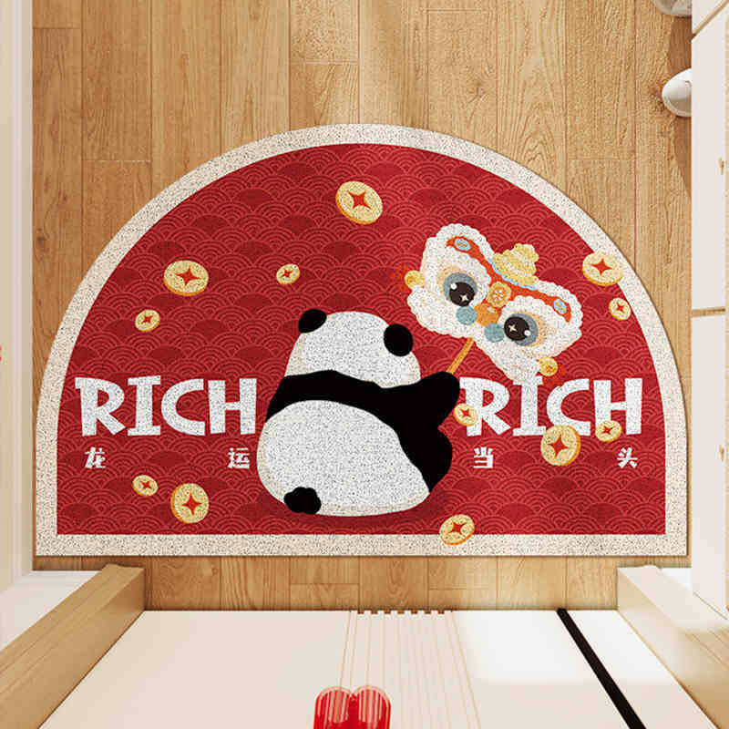 Picture of Silk Ring Entrance Floor Mat Door Anti-skid Dust Removal Entrance Carpet Door Mat Home Red Festive Dirty Resistant Mat