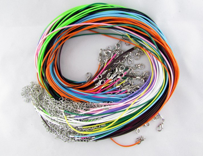Picture of D Jewelry Accessories DIY Necklace Rope Lobster Clasp Leather Rope Korean Wax Thread Necklace Rope Black Leather Rope Pendant Pendant Rope