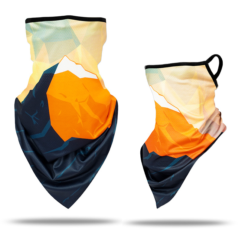 Picture of Ice Silk Ear Hanging Mask Triangle Towel Neck Set Mesh Sunscreen Outdoor Riding Fishing Windproof Scarf Men's and Women's Face Towel Summer