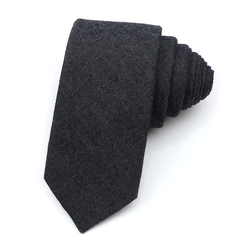 Picture of Cotton and linen tie men's tie casual fashion tie 18 color 6cm ultra narrow tie spot