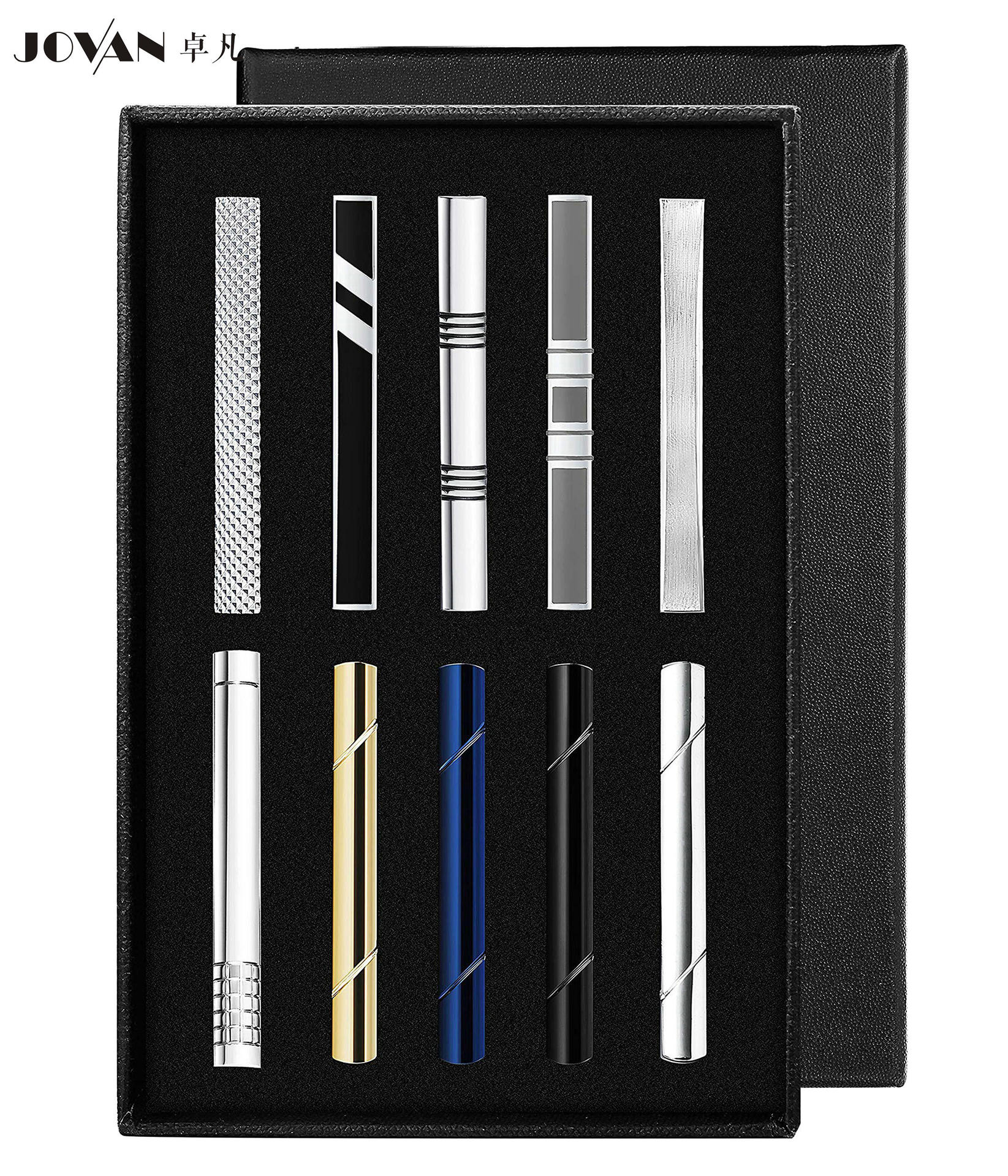 Picture of Tie clip men's silver gold copper stainless steel logo Amazon Business wedding JOVAN