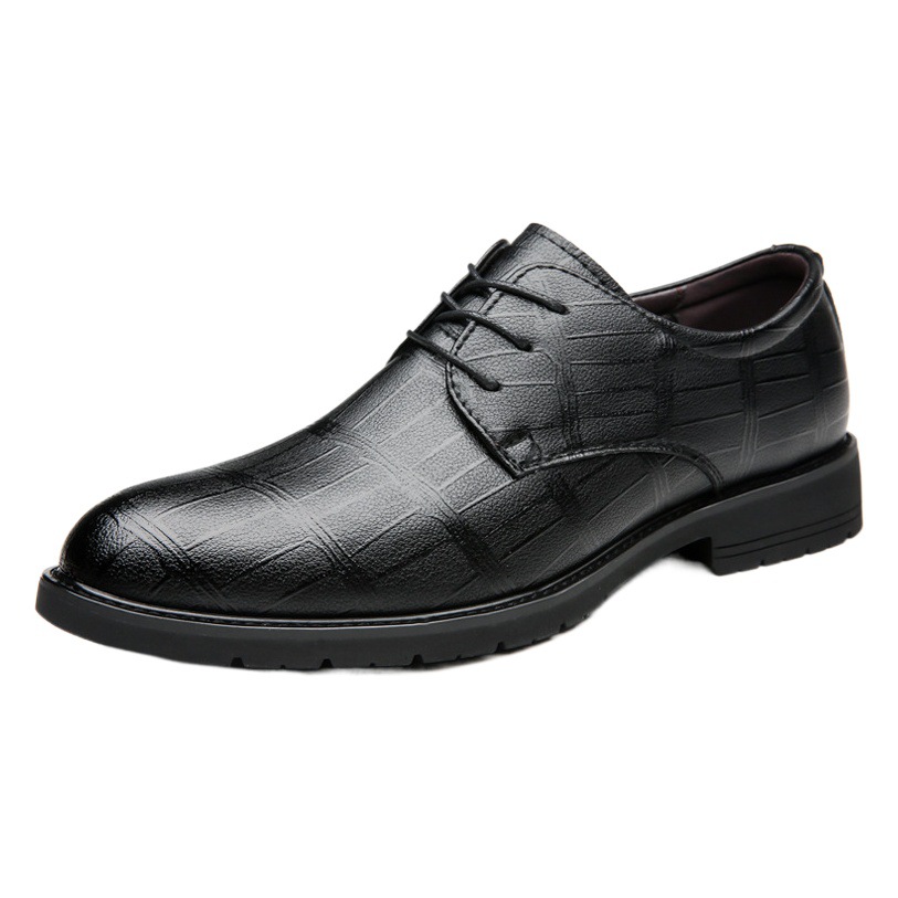 Cross-border plus size leather shoes 2023 autumn new men's business formal leather shoes men's pattern lace-up leather shoes men 1988