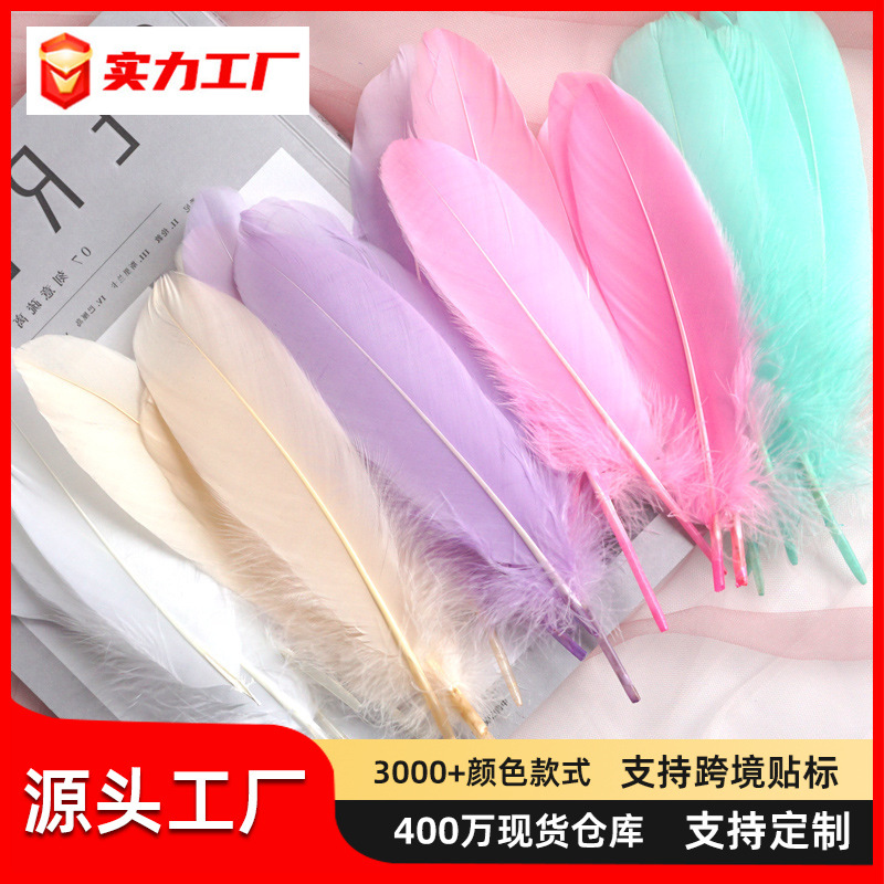 Feather color goose feather hard big floating dream catcher sunflower kindergarten handmade art class material wings decoration