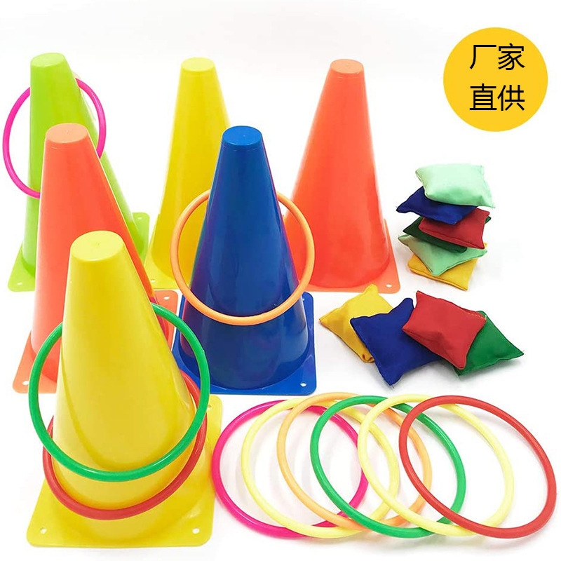 Picture of Throwing Hoop Kindergarten Outdoor Sports Sensory Training Plastic Hoop Colorful Hoop Bean Bag