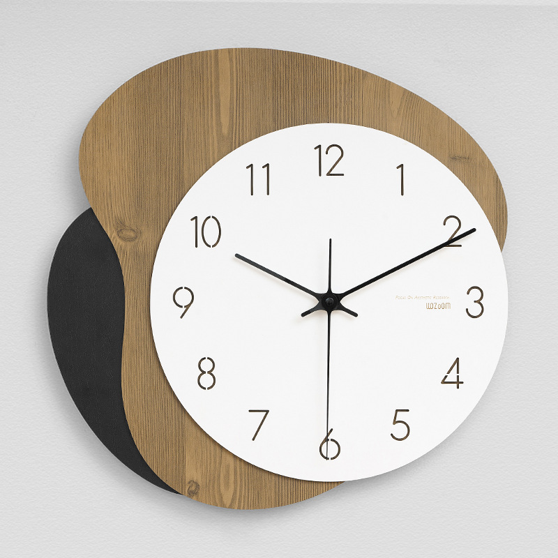 Picture of Wozoom No Punching Home Fashion Clock Modern Simple Popular Clock Living Room Creative Accessible Luxury Wall Clock