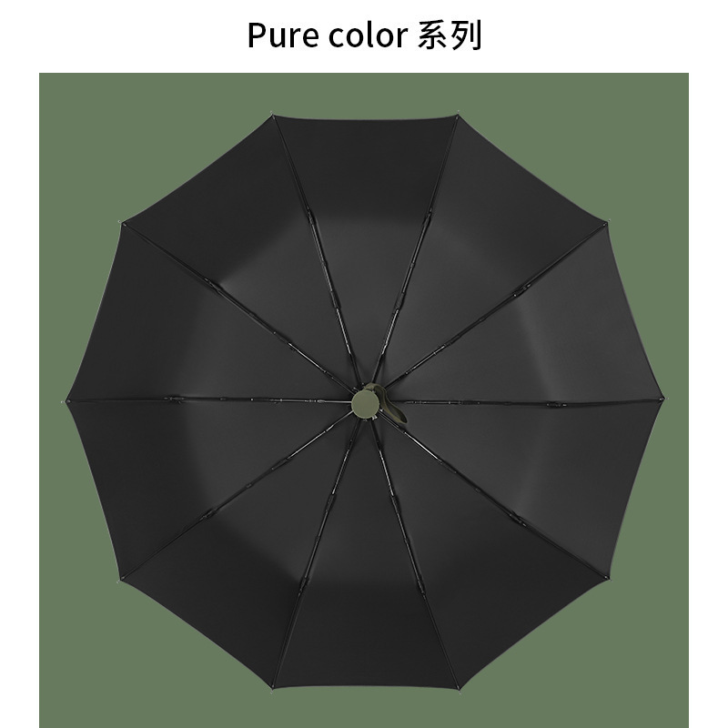 Picture of A large number of wholesale automatic rain umbrella double three folding black rubber sunscreen sunshade umbrella men and women sturdy umbrella large