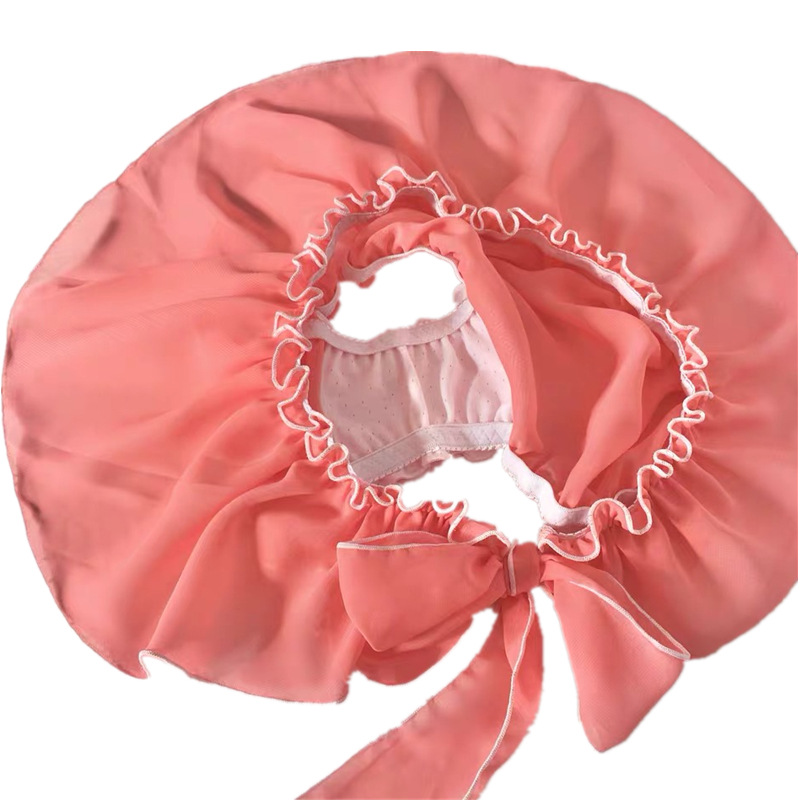 Picture of Pure Fairy Mist Pink Meat Orange Small Skirt Tie Strap Side-opening Women's Underwear Translucent Large Lotus Leaf Cotton File