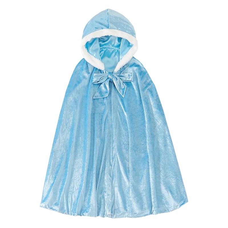 2025 Spring and Autumn New Children's Large Cloak Multi-Color Velvet Warm Hooded Long Cloak Girls Christmas Cloak