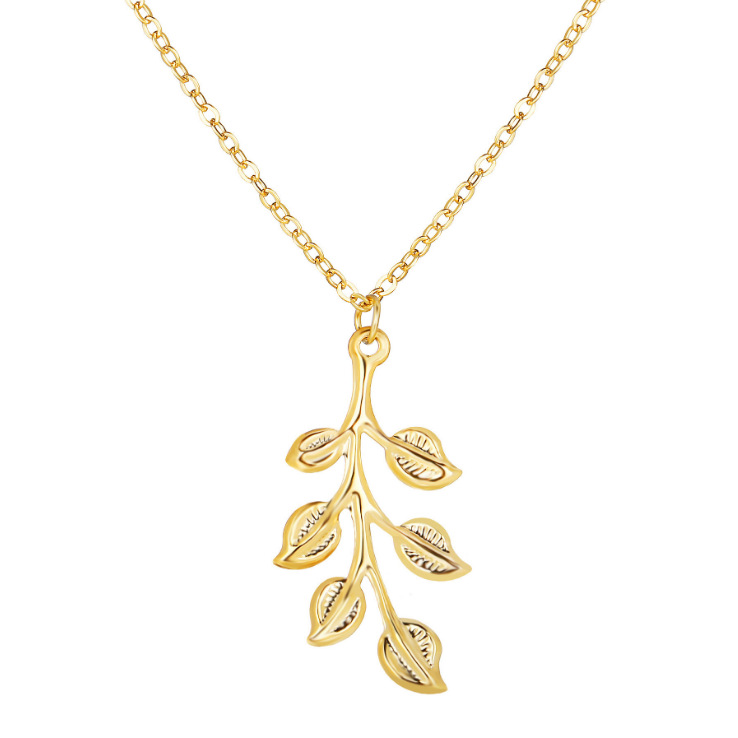 Picture of C177 European and American explosions cross-border new Leaf long retro simple temperament trend necklace jewelry