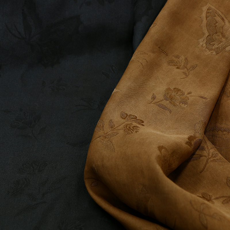 Butterfly Jacquard Quercus Silk Xiangyun Yarn Fabric 2025 New Cheongsam Hanfu New Chinese Fashion Silk Fabric Wholesale