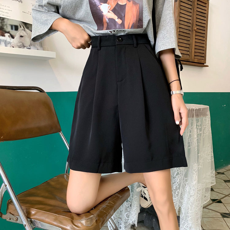 Picture of Summer 2024 New Korean style loose high waist slimming suit shorts student versatile five-point wide leg casual pants for women
