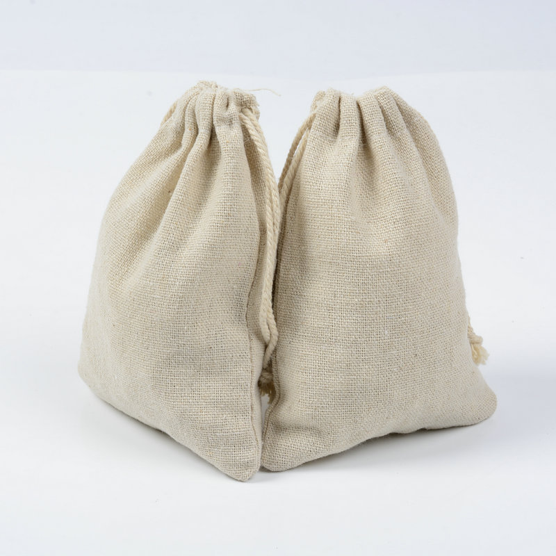 Picture of Spot Cotton Drawstring Flap Pocket Pants Wholesale Storage Bag Travel Cloth Bag Cotton Linen Bag Bracelet Jewelry Packaging Cotton Bag