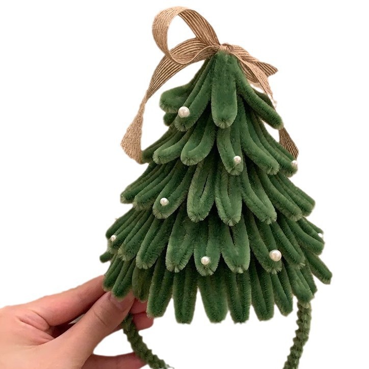Picture of christmas headdress christmas tree hairband diy twist stick christmas hair accessories women's holiday dress decoration gift headband