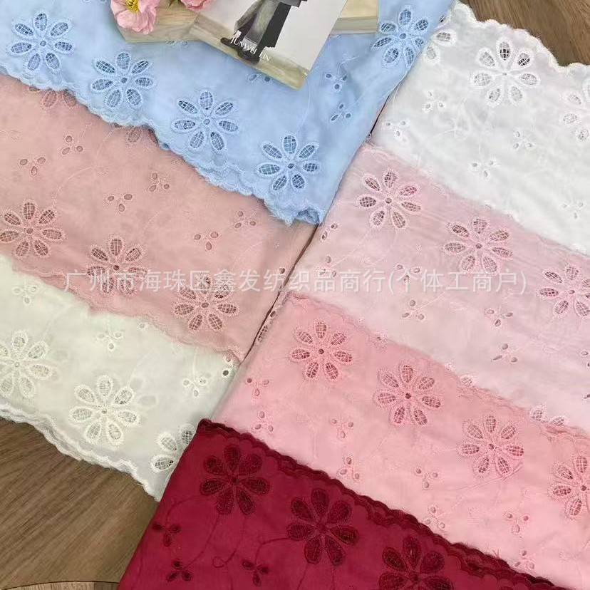 Embroidered Fabric Polyester-Cotton Lace Fabric Women's Dress Embroidery Lace Hollow Embroidery Three-Dimensional Embroidery
