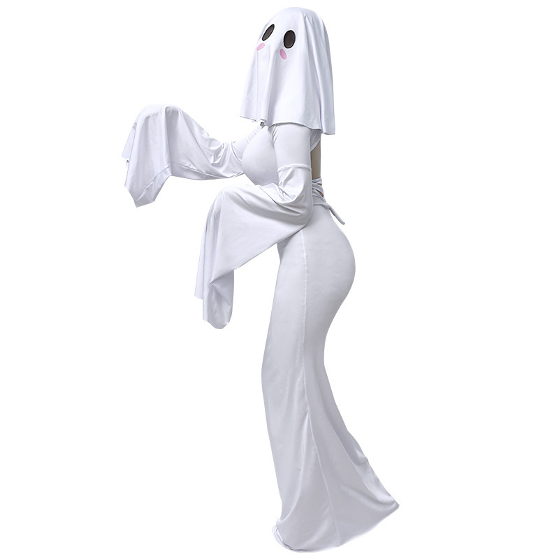 Picture of Halloween New Ghost Mother Cos Dress Lady Apricot Same Style Sexy Backless dress Stage Performance Dress for Women