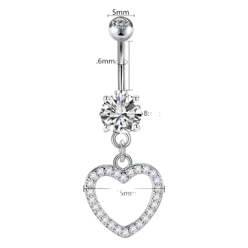 5 pieces of cross-border e-commerce selling belly button ring moon diamond European and American fashion belly button ring body piercing jewelry wholesale