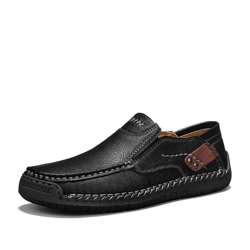 Spring and Autumn New Cross-Border Doudou Shoes Men's Oversized Loafers Foreign Trade Hand-Sewn Business Casual Shoes