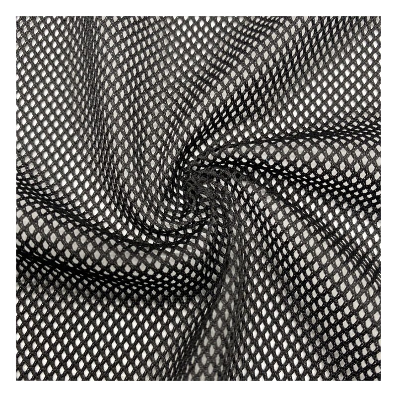 Spot supply of 75D polyester low elastic small four corner mesh cloth sportswear school uniform lining cloth bags shoes and hats mesh cloth