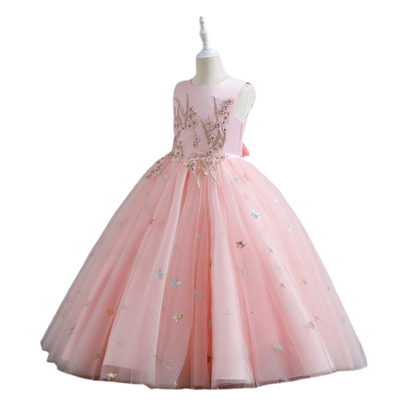 Girls Princess Dress Kidsren's Clothing 2025 New Dress Skirt Children's Day Performance Clothing Big Kidsren Flower Girl Dress