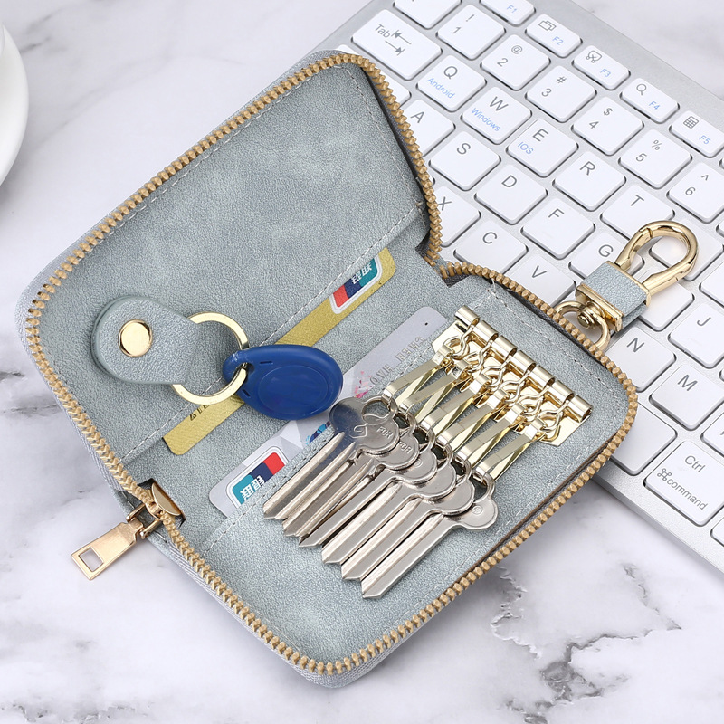 Picture of Retro Simple Zipper Key Bag Men's Waist Hanging Multi-Functional Household Small Bag Large Capacity Car Women's Key Bag