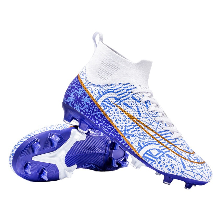 Cross-border plus size football shoes men's high-top youth Student Competition training shoes artificial grass long broken nail shoes