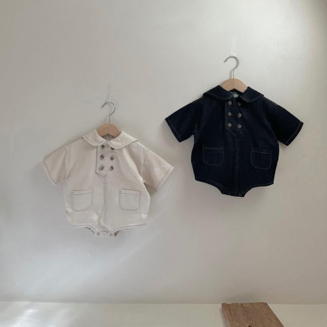 Baby Clothes Autumn Clothes Class A Double-breasted Small Lapel Pocket Pure Cotton Bag Fat Clothes for Boys and Girls Baby Outer Wear Jumpsuit