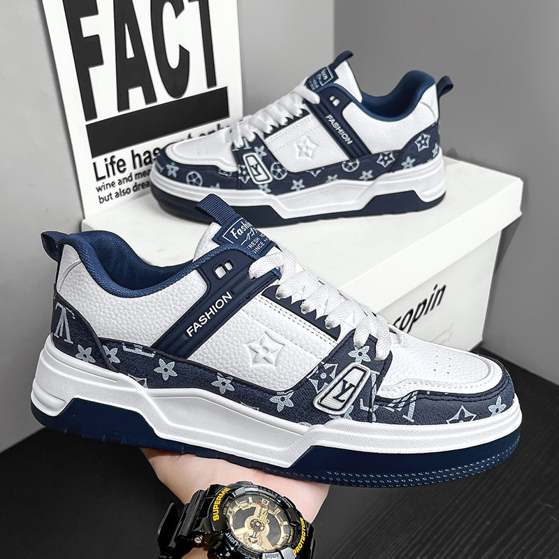 Cross-border Korean Fashion White Shoes Men's Shoes All-match Comfortable Thick-soled Shoes New Casual Sports Sneakers Trendy Men's Shoes